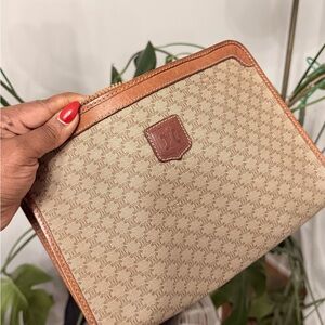 Vintage Celine Macadam Monogram Shoulder Bag – Tan & Brown Classic